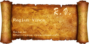 Regius Vince névjegykártya