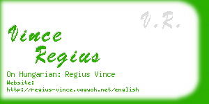 vince regius business card